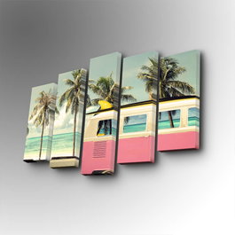 Wallity Cuadro Decorativo en Lienzo 5 Piezas 5PUC-128 Multicolor